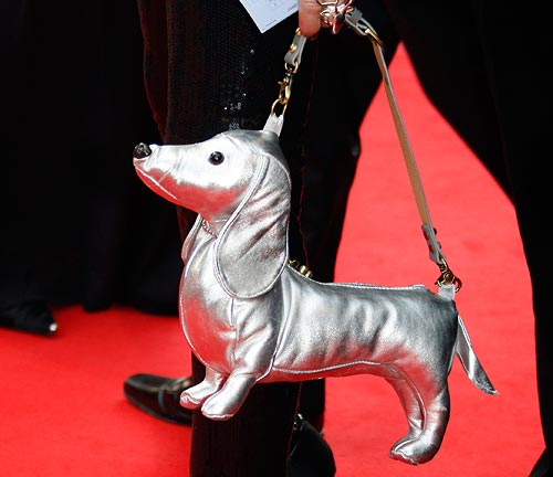 A guest with a dog-shaped hand bag.