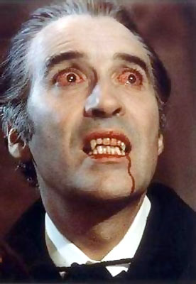Christopher Lee in a scene from Dracula