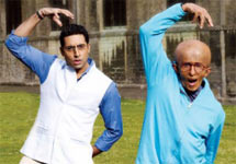 Abhishek and Amitabh Bachchan in a scene from Paa