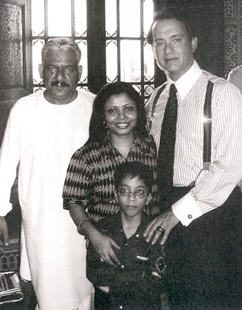 Om Puri, Nandita, Isshaan and Tom Hanks
