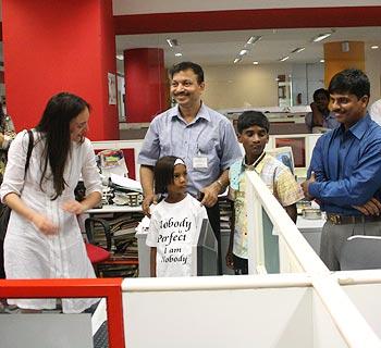 Megan Mylan, Dr Subodh, Pinki, Ghutaru and Prakash