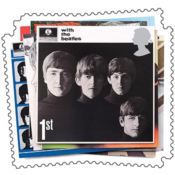 Handout of Beatles album cover which appeared on special stamps issued by Britain's Royal Mail