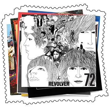 Handout of Beatles album cover which appeared on special stamps issued by Britain's Royal Mail