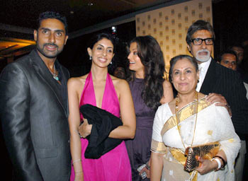 Abhishek, Shweta, Aishwarya, Jaya and Amitabh Bachchan