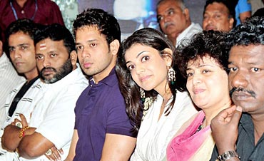 Bharat and Kajal Agarwal (in the middle)