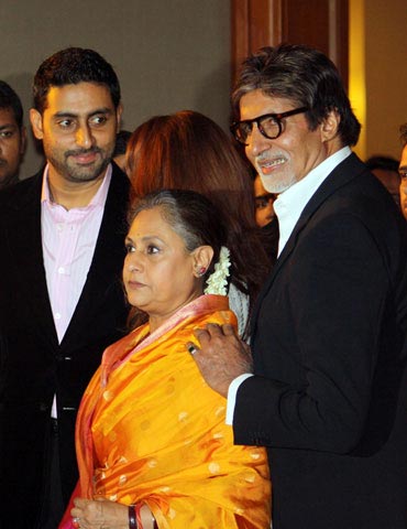 Abhishek, Jaya and Amitabh Bachchan at the event