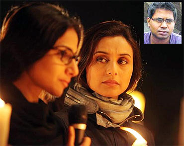 Vidya Balan and Rani Mukerji in No One Killed Jessica. Inset: Raj Kumar Gupta
