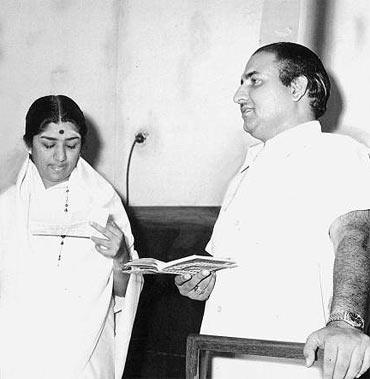 Lata Mangeshkar and Mohammad Rafi