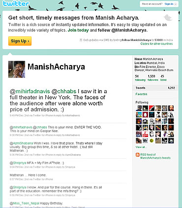Manish Acharya's Twitter page