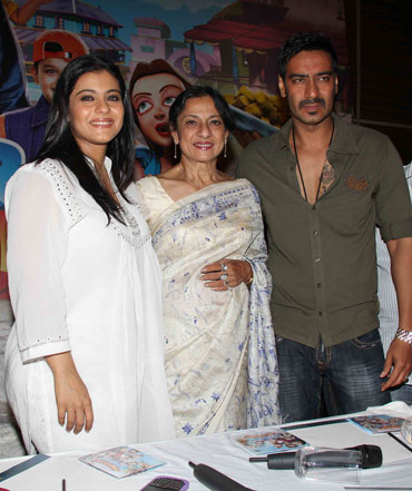 Kajol, Tanuja and Ajay Devgn