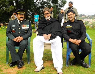 Mohanlal, Amitabh Bachchan and Ganesh Venkataraman