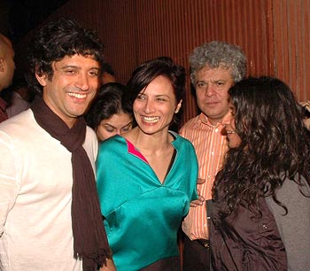 Farhan Akhtar with wife Adhuna and sister Zoya