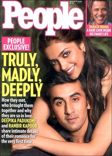 Ranbir Kapoor and Deepika Padukone on the cover of People Magazine