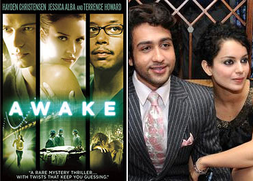 A poster of Awake, and Adhyayan and Kangna Ranaut