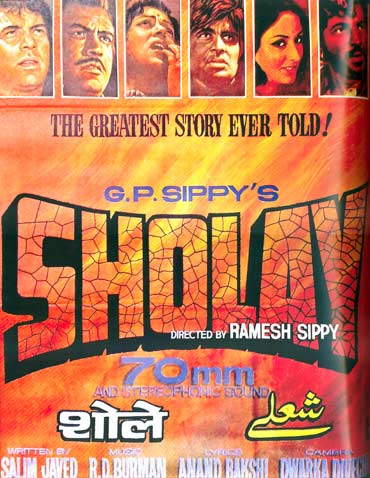 A poster of Sholay