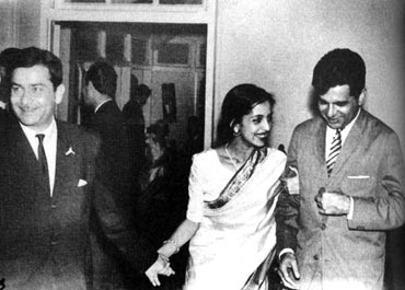 Raj Kapoor, Leela Naidu and Dilip Kumar