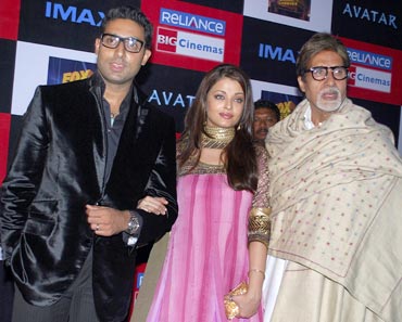 Abhishek, Aishwarya and Amitabh Bachchan