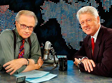 Larry King and former President Bill Clinton