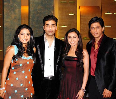 Kajol, Karan Johar, Rani Mukerji and Shah Rukh Khan on Coffee With Karan