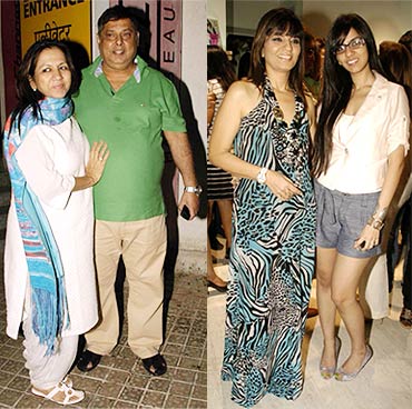 David Dhawan with wife Karuna and Neeta Lulla with daughter Nishka