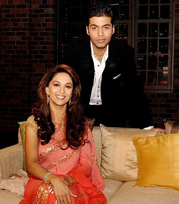 Karan Johar with Madhuri Dixit in a previous season