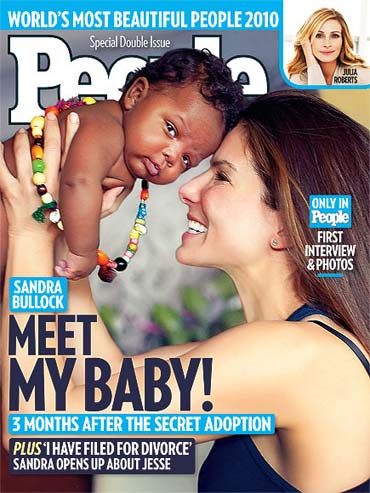 Sandra Bullock with Louis on People magazine