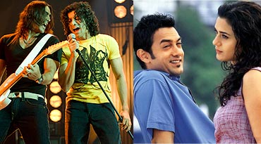 A scene from Rock On!! and Dil Chahta Hai