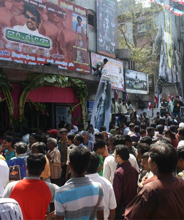 Fans gathered at the Aurora theatre