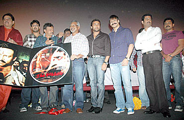 The cast and crew at the audio release