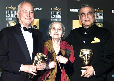 James Ivory, Ruth Prawer Jhabvala and Ismail Merchant receive a British Academy film fellowship at a ceremony in London in 2002. Remains of the Day, Room with a View and Howards End brought them huge acclaim.