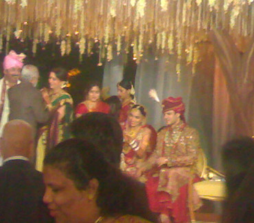 Vivek Oberoi with his bride Priyanka Alva after the ceremony