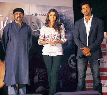 Sanjay Leela Bhansali, Aishwarya Rai Bachchan and Hrithik Roshan