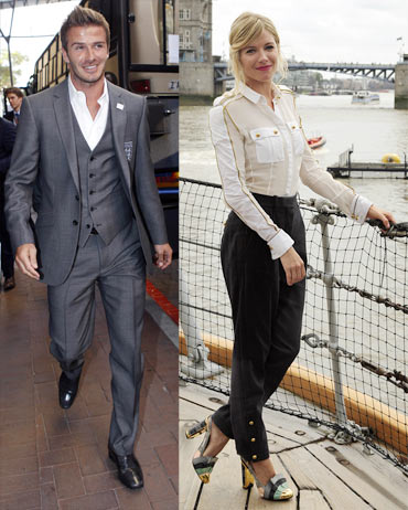 David Beckham and Sienna Miller