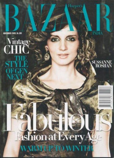 Sussanne Roshan on the cover of Bazaar