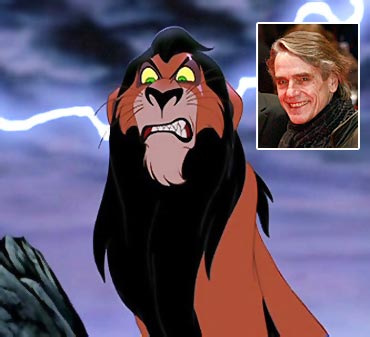 Scar and Jeremy Irons (inset)