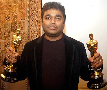 Rahman with his Oscars
