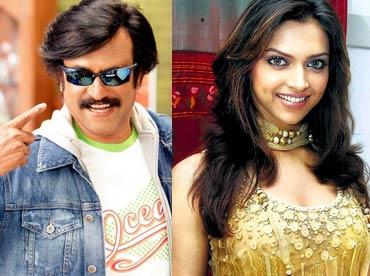 Rajnikanth and Deepika Padukone