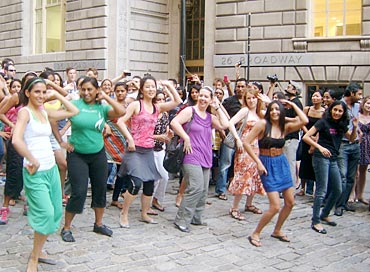 Flash mob dance in New York