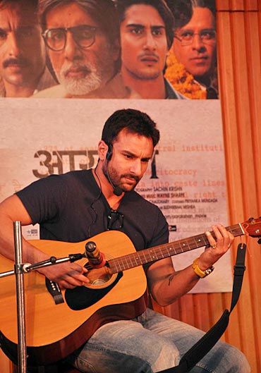 Saif Ali Khan strums the guitar