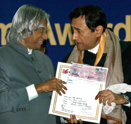Former President A P J Abdul Kalam and Dev Anand
