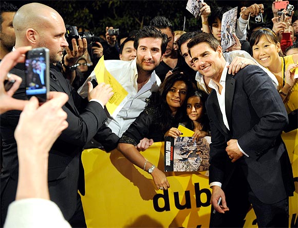 Tom Cruise with fans