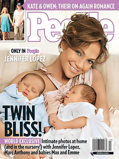 Jennifer Lopez with twins Max and Emme