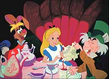 A scene from Alice in Wonderland