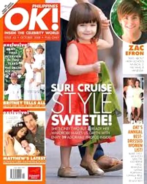 Suri Cruise on the cover of Hello magazine