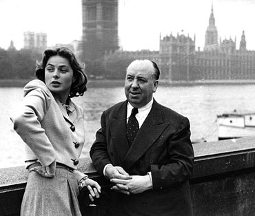 Swedish actress Ingrid Bergman takes a last fond look at the sights of London in the company of Alfred Hitchcock