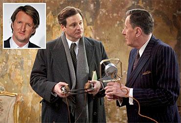 A scene from The King's Speech. Inset: Tom Hooper