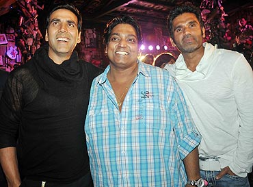 Akshay Kumar, Ganesh Acharya and Suniel Shetty