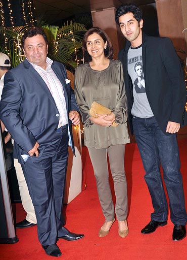 Ranbir with parents Rishi and Neetu Kapoor
