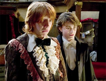 Ron wears a dress robe for the Yule Ball