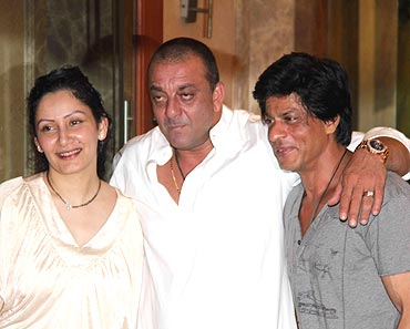 Manyata and Sanjay Dutt with Shah Rukh Khan